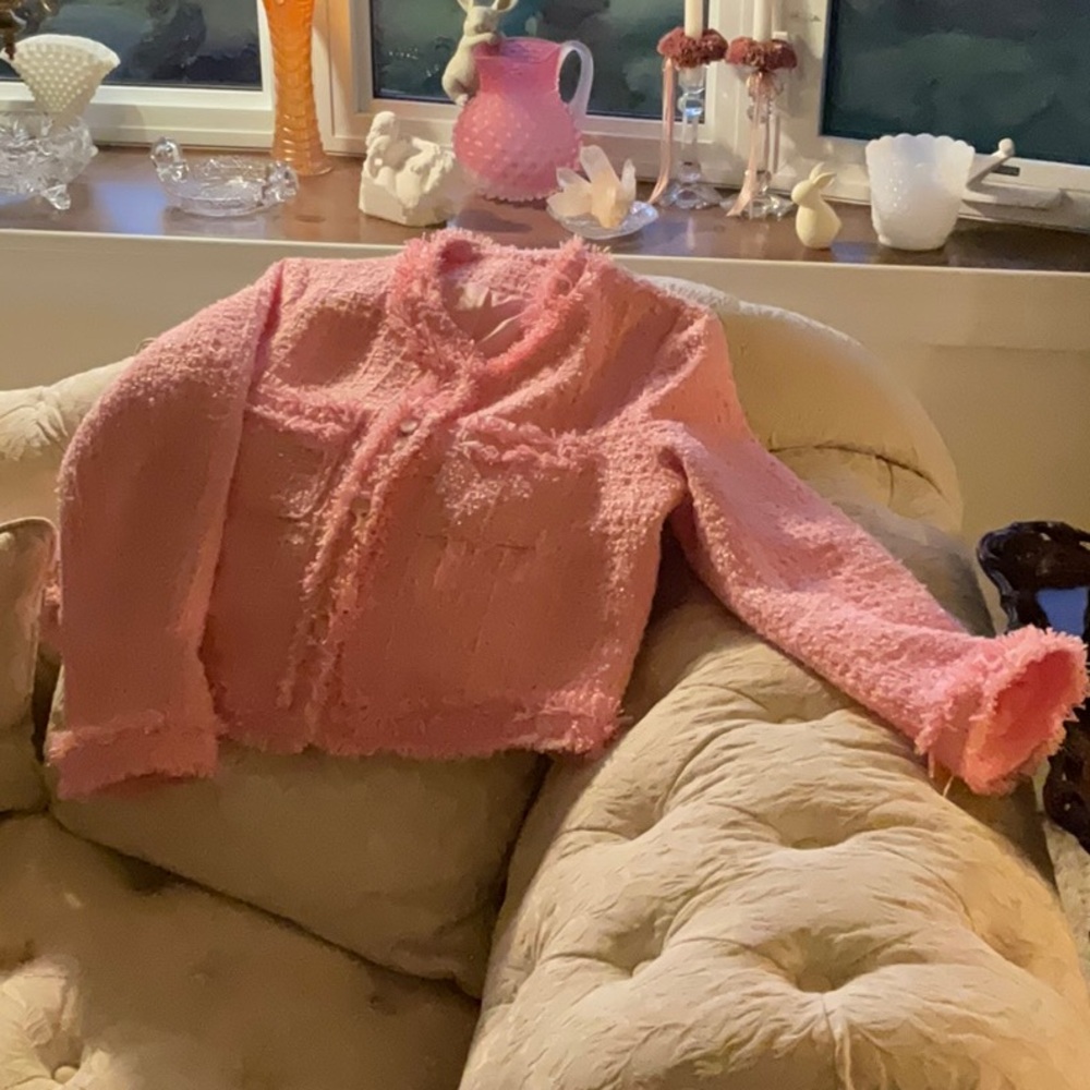 Chic Pink Textured Jacket